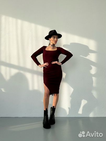 Платье лапша с разрезом