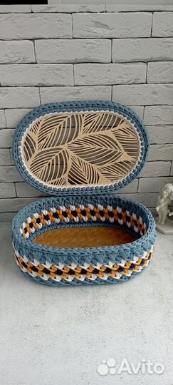 Корзина-шкатулка овальной формы ручная работа