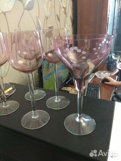 Фужеры на тонкой ножке