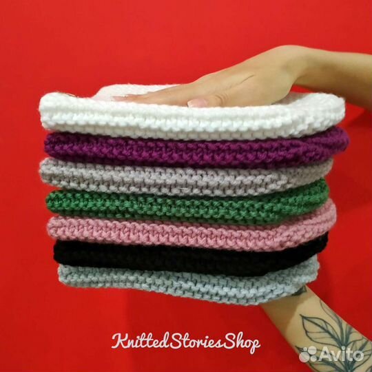 Шапки женские, снуды вязаные