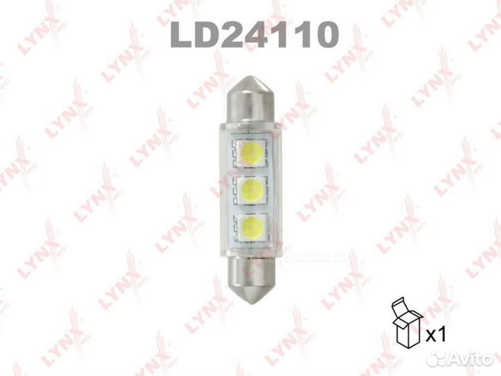 Lynxauto LD24110 Лампа светодиодная LED C10W T11x4