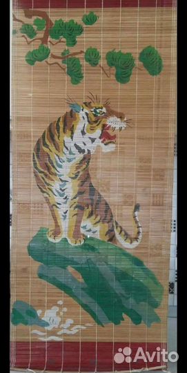 Панно из бамбуковой соломки 70-х годов СССР