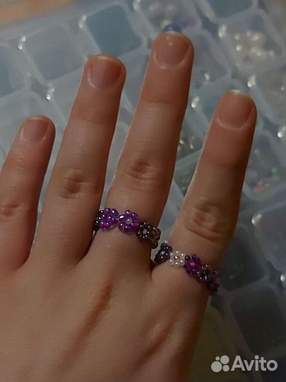 Набор из 3 колец. Бисер