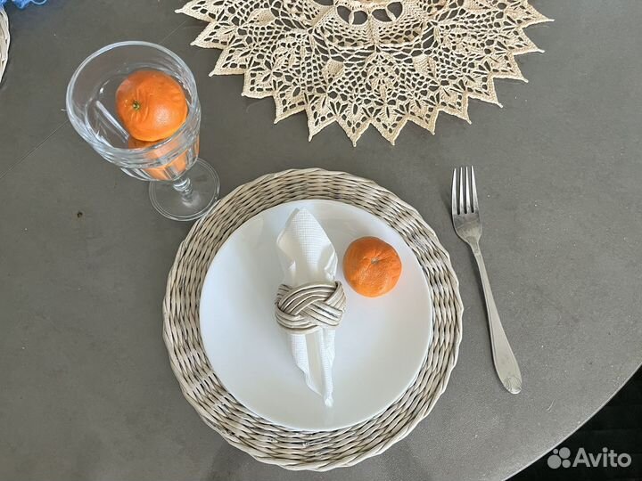 Кольца для салфеток набор из 4 шт Серые круглые