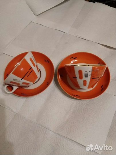 Чайные пары Дулево фарфор СССР японский пастушка