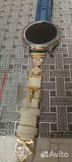 Ремешок для смарт часов 18мм Бело-Золотой