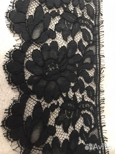 Кружево черное с кордовой нитью
