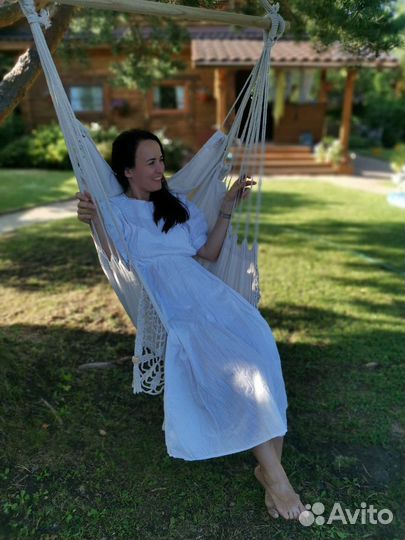 Подвесное кресло гамак макраме