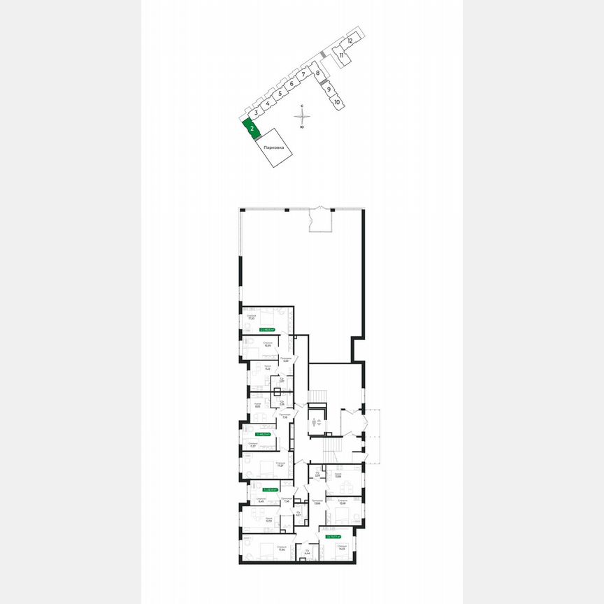 3-к. квартира, 79,8 м², 1/8 эт.