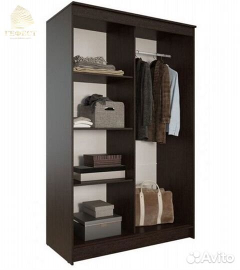 Шкаф-купе Элегант 4 Ясень шимо темный/шимо светлый