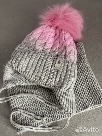 Шапка зимняя для девочки 44-46