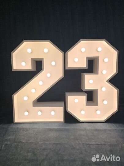 Цифры с лампочками на день рождения в аренду