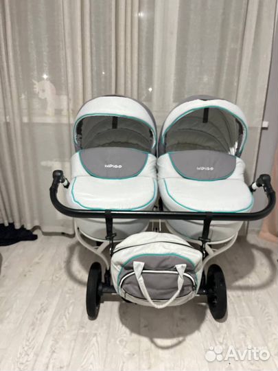Коляска для двойни 2 в 1 Indigo Carlotte Sity DUO