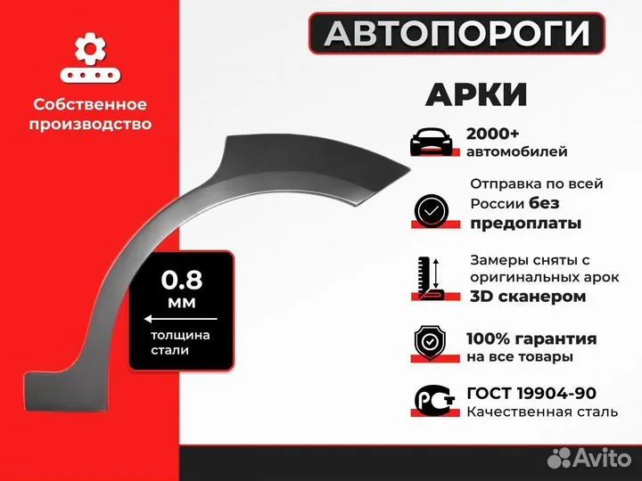 Ремонтная арка Mitsubishi Outlander 2 (XL)