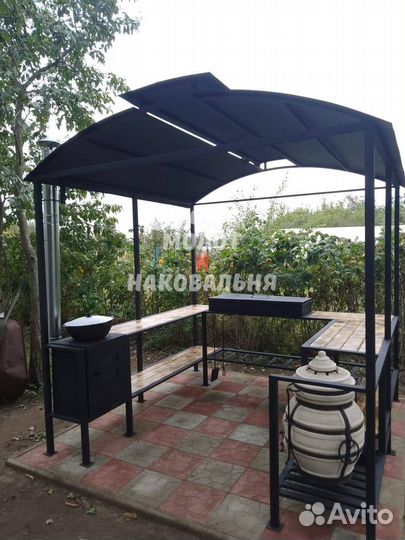 Мангал с печью под казан