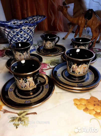 Чашки кофейные с позолотой,4шт.Греция