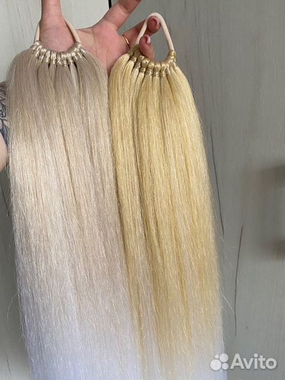 Хвост на резинке 60 см блонд
