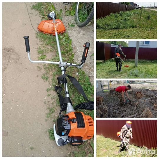 Покос травы триммером любой сложности и высоты