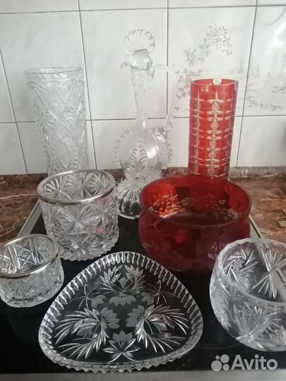 Графин, Вазы, подносы из хрусталя