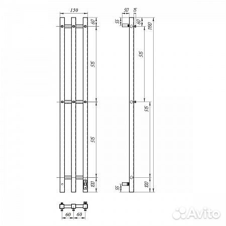 Полотенцесушитель электрический Point Гермес PN13