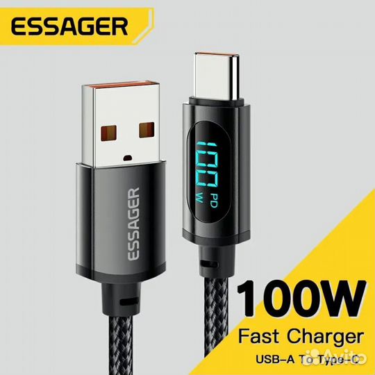 Кабель зарядный Essager USB Type-C 100 Вт