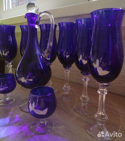 Фужеры цветное стекло