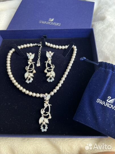 Swarovski-Комплект-Ожерелье+серьги