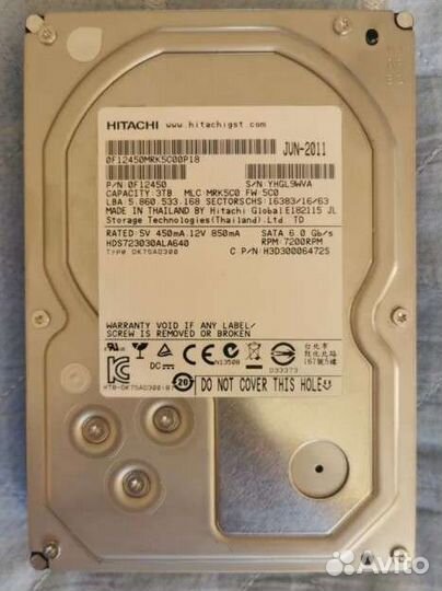 Жесткие диски Hitachi 3 Тб 20 штук