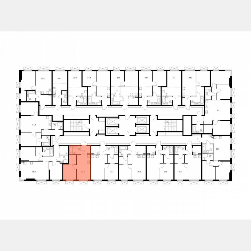 1-к. квартира, 33,3 м², 16/30 эт.