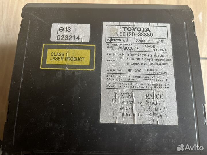 Штатная магнитола на toyota camry 40