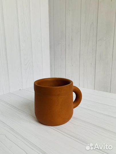 Кружка для напитков из красной глины