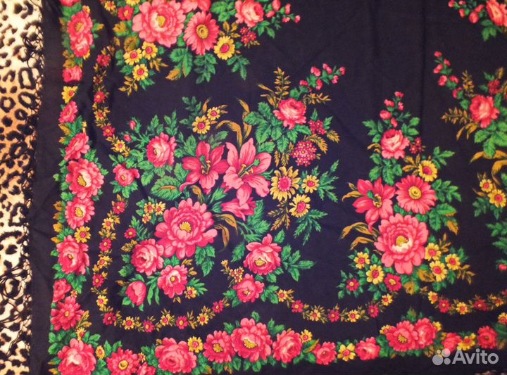 Платок большой Павловопосадский шерсть