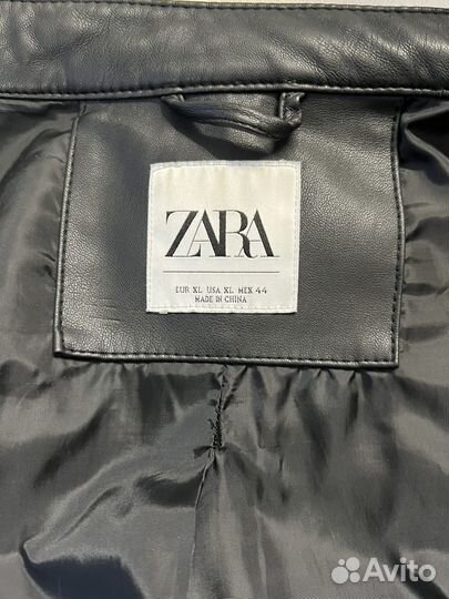Кожаная куртка-ветровка мужская Zara