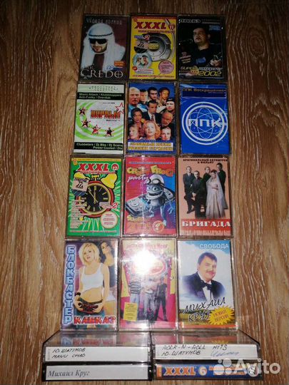 Аудио кассеты с записью и cd, mp3 диски с записью