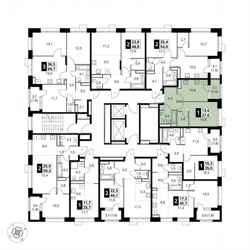 1-к. квартира, 37,6 м², 17/21 эт.
