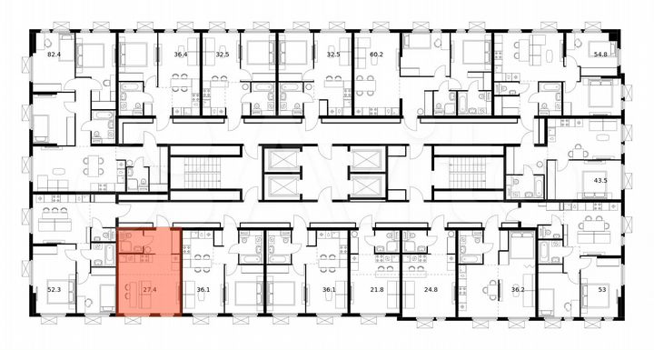 Квартира-студия, 27,4 м², 8/24 эт.