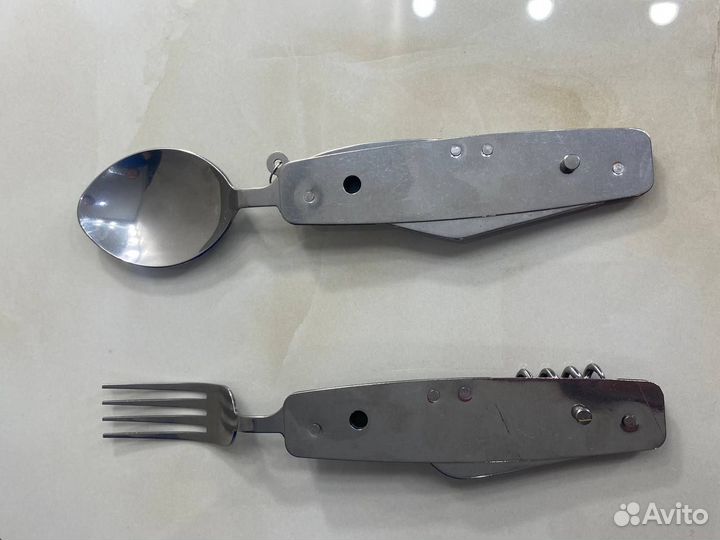 Нож складной, ложка вилка 6 в 1