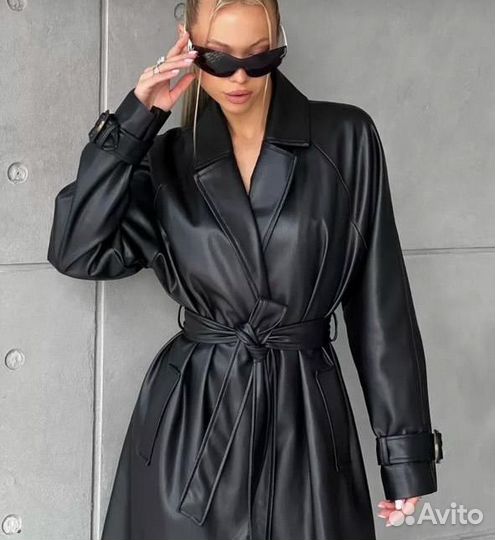 Кожаный тренч