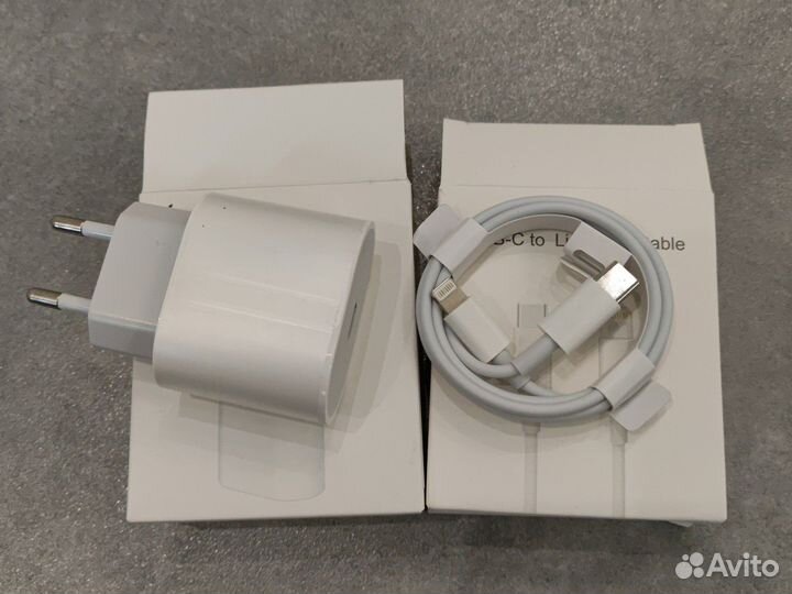 Блок питания apple 20w + кабель USB-C to Lighting