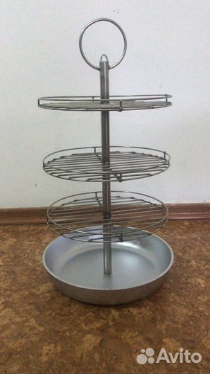 Трёхуровневая решетка с алюминиевой сковородой D24