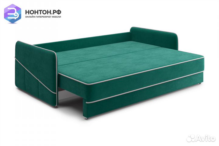 Диван еврокнижка Энерджи 3-х местный изумрудный