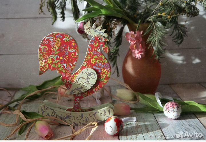 Петушок пасхальный на качалке