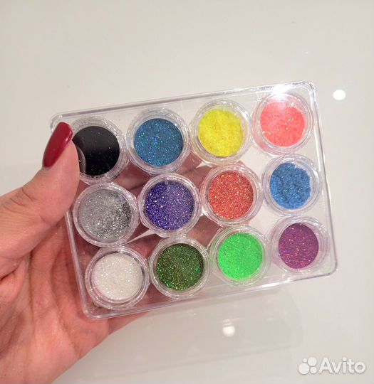 Набор для маникюра дизайна блестки