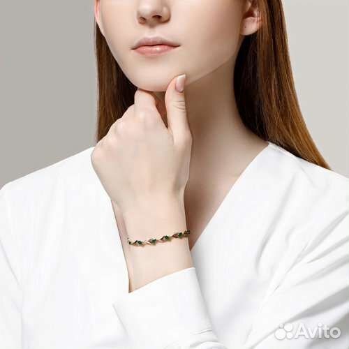 Браслет новый из золота 585пробы с агатами