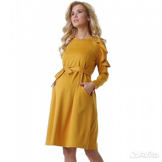 Платье для беременных и кормящих с открытыми плеча