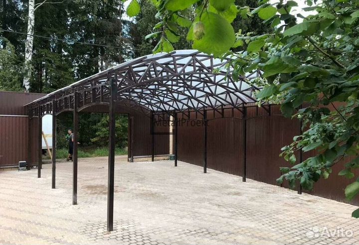 Навес для автомобиля из поликарбоната. Козырьки