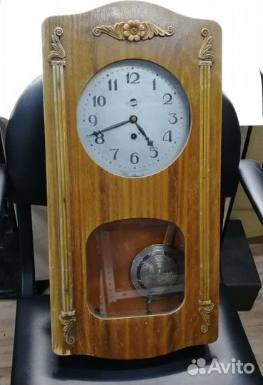 Часы настенные очз с маятником / дерево резьба