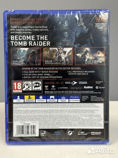 Tomb raider:Shadow of the Definitive Edition PS4/P