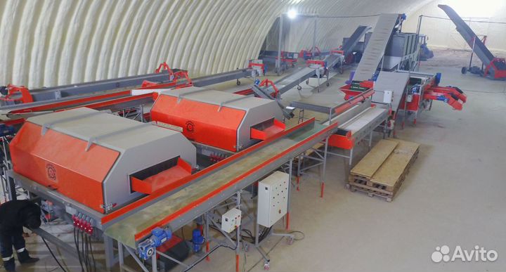 Линия для приема, инспекции и хранения овощей