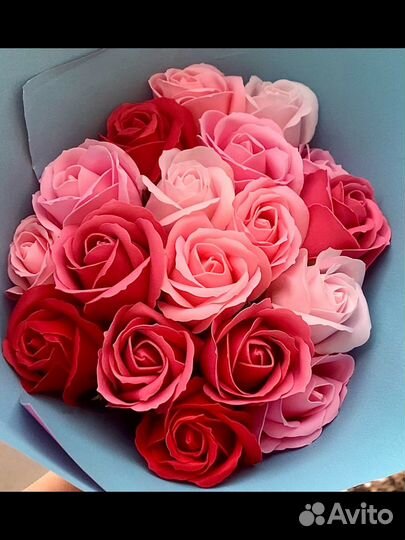 Букет роз из мыла